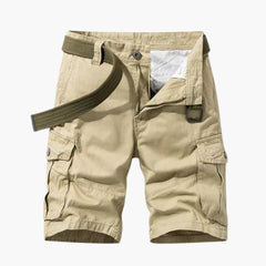 Herren Cargoshorts mit Taschen und Gürtel für den Sommer in Khaki