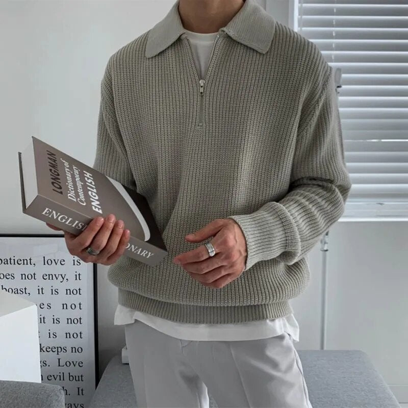TOMMY Pullover mit Revers aus Baumwolle