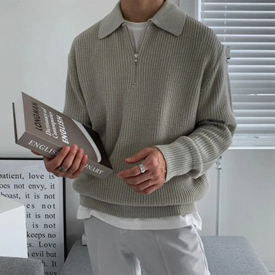 TOMMY Pullover mit Revers aus Baumwolle