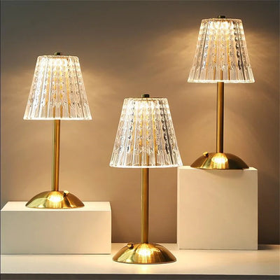 Pharos - Goldene Kristallen Tischlampe