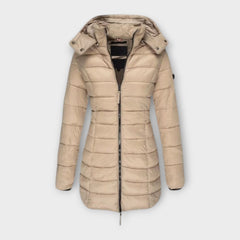 Bernadith - Gefütterter Wintermantel in Khaki