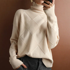 Rollkragen Pullover Damen Strick | Oversize & Weich in Beige