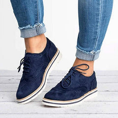 Nadia | Damen Schnüroxfords Plateausohle – Oxford Plateau Schuhe Komfort 2026 in Blau