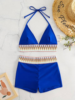 Katherine® | Stylischer Bikini mit kurzer Badehose in Marineblau
