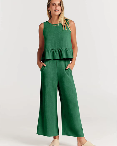 Damen Lässig Leichte Zweiteiliges Set | Hose und Oberteil