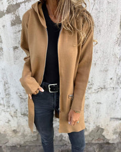 Easora™ - Lässiger und Bequemer Hoodie im Cardigan-Stil in Walnussbraun