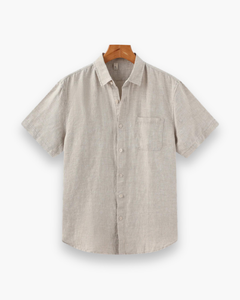 Herren Lässiges Kurzarmhemd | Sommer Hemd Herren in Beige
