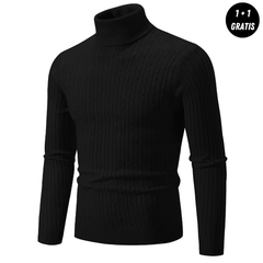 Warmer Strickpullover mit Rollkragen - ENZO in Schwarz