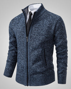 Torsten | Herren Klassischer Reissverschluss-Pullover in Blau