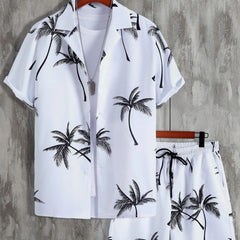 Felix | Herren Tropical Sommerhemd Shorts Set in Weiß