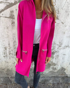 Easora™ - Lässiger und Bequemer Hoodie im Cardigan-Stil in Fuchsia