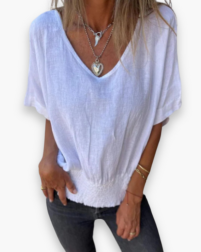Damen Entspanntes Sommer Top | Vielseitig V-Ausschnitt