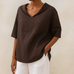 Willeke™ | Elegante Bluse mit V-Ausschnitt in Braun