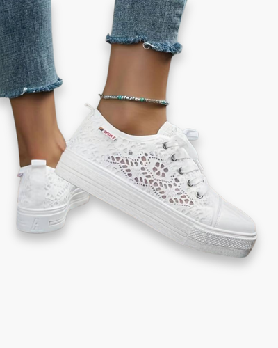 Damen Elegante Sneaker | Atmungsaktiv Spitzendesign