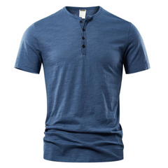 Herren Casual T-Shirt | Kurzärmeliges Basic Oberteil in Blau