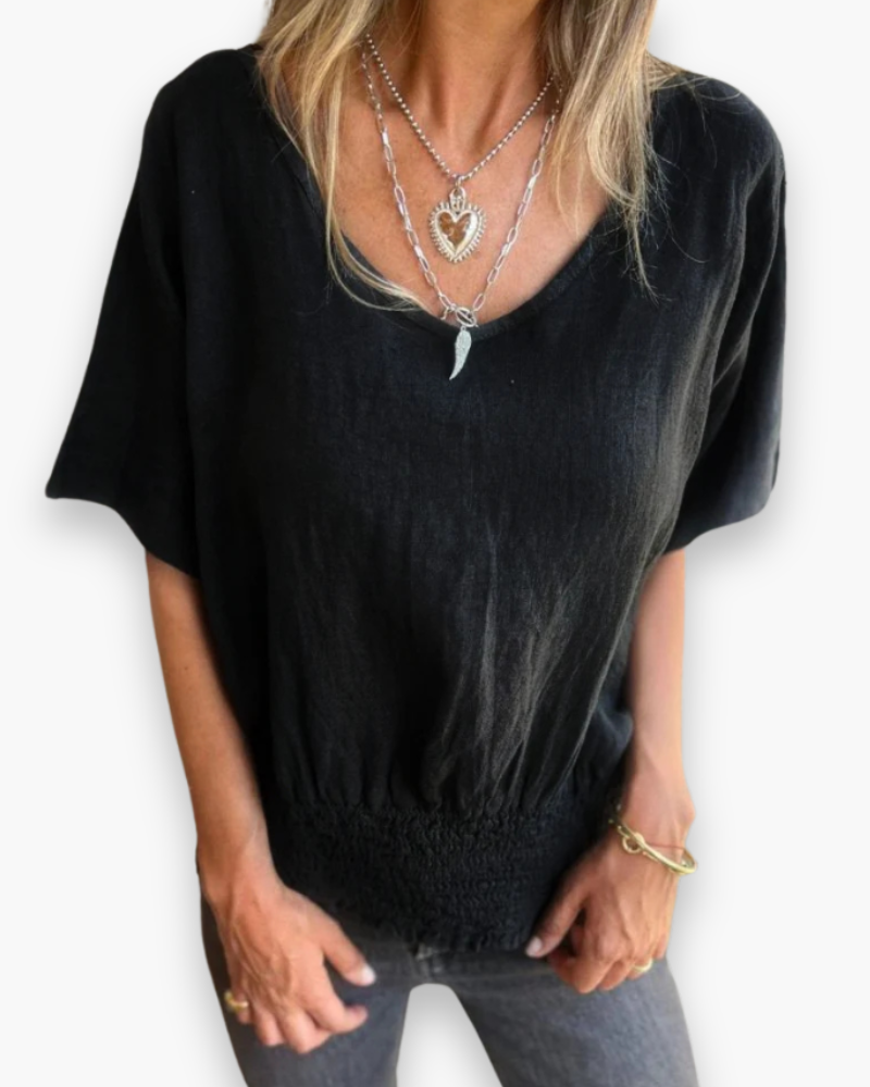 Damen Entspanntes Sommer Top | Vielseitig V-Ausschnitt