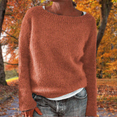 Silke | Damen Lässiger Herbst Strickpullover in Orange