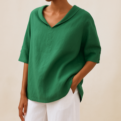 Willeke™ | Elegante Bluse mit V-Ausschnitt in Grün
