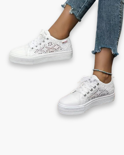 Damen Elegante Sneaker | Atmungsaktiv Spitzendesign