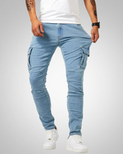 David | Herren Lässige Slim Fit Hose in Blau