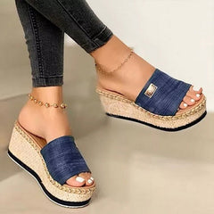 Priscila® | Fit High-Heeled Fashion Chic Sandalen in Blau