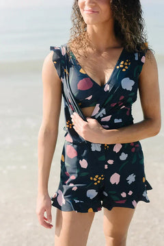 Yusmary® | Damen Bademode mit integriertem BH Sommer in Dämmerungs-Bouquet