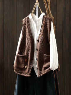 Flory | Strickweste in Dunkelbraun