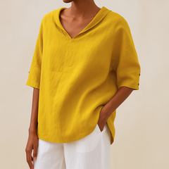 Willeke™ | Elegante Bluse mit V-Ausschnitt in Gelb