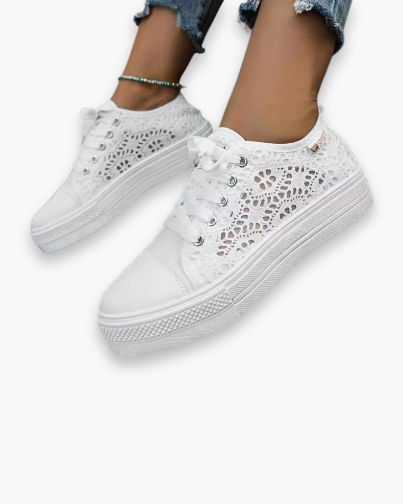 Damen Elegante Sneaker | Atmungsaktiv Spitzendesign