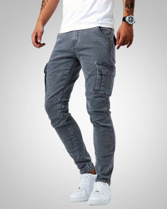 David | Herren Lässige Slim Fit Hose in Grau