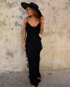 Zara - Kleid mit Rüschen in Schwarz
