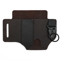 Taktische Multitool-Gürteltasche aus Leder in Dark Brown / Leather