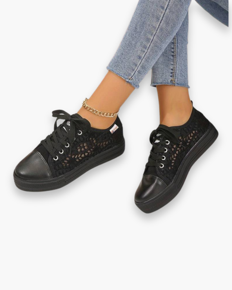 Damen Elegante Sneaker | Atmungsaktiv Spitzendesign