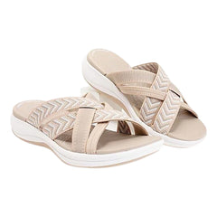 Nora | Konturiertes Fußbett Fußgewölbestütze Sandalen in Beige