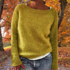 Charlotta | Damen Lässiger Lockere Passform Strickpullover in Gelb