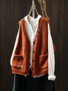 Flory | Strickweste in Camel
