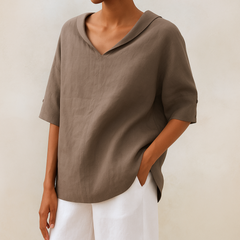 Willeke™ | Elegante Bluse mit V-Ausschnitt in Khaki