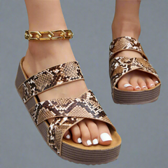 Athelgard | Bequeme Orthopädische Sandalen in Schlangenmuster