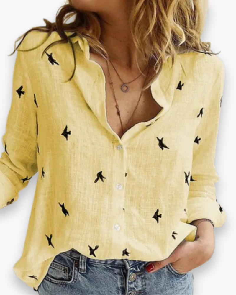 Damen Elegante Bluse | Klassischer Kragen Langarm Blusen