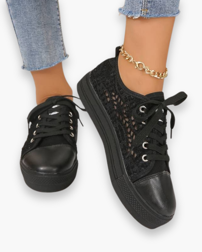 Damen Elegante Sneaker | Atmungsaktiv Spitzendesign