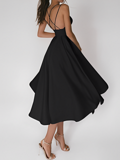 Colline - Kleid mit Spaghettiträgern in Schwarz