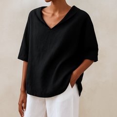 Willeke™ | Elegante Bluse mit V-Ausschnitt in Schwarz
