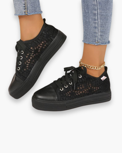 Damen Elegante Sneaker | Atmungsaktiv Spitzendesign