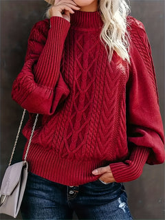 Tinsley – Lässiger Langarm Strickpullover in Rot