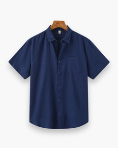 Herren Lässiges Kurzarmhemd | Sommer Hemd Herren in Blau