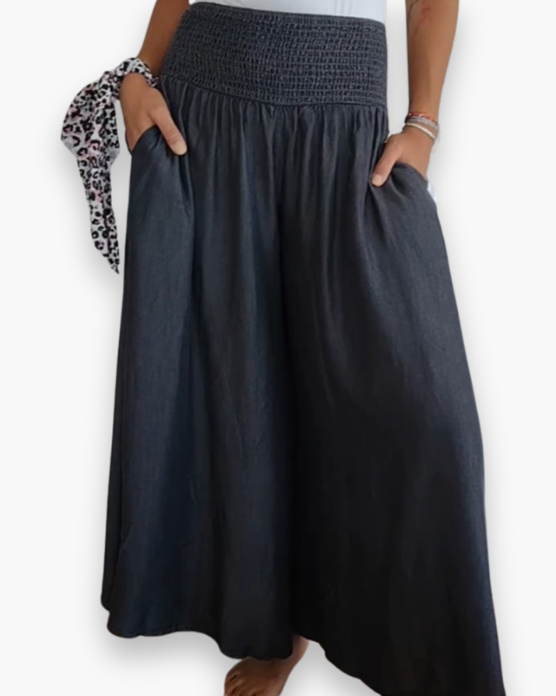 Damen Elegante Weitbein-Hose | Hohe Taille