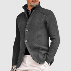 Bernhard - Gestrickte Jacke in Grau