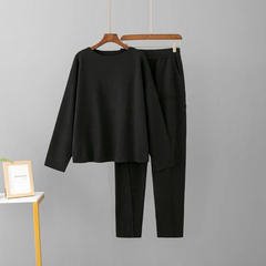 Arisha - Pullover- und Hosen-Set in Schwarz