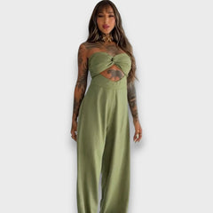 Salome – Jumpsuit mit Cut-out und Rückendetail in Grün