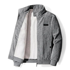 Elias - Retro-Samt-Sherpa-Jacke in Grau